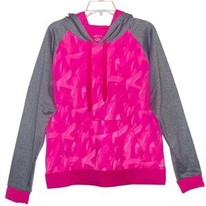 BCG Women's Pink & Gray Hooded Pullover Sweatshirt XL